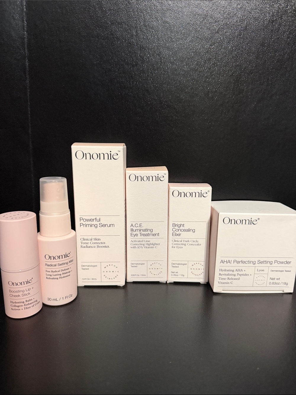 NWT Onomie Clinical Beauty 6-Piece Full Face Routine Set | Primer & Serums